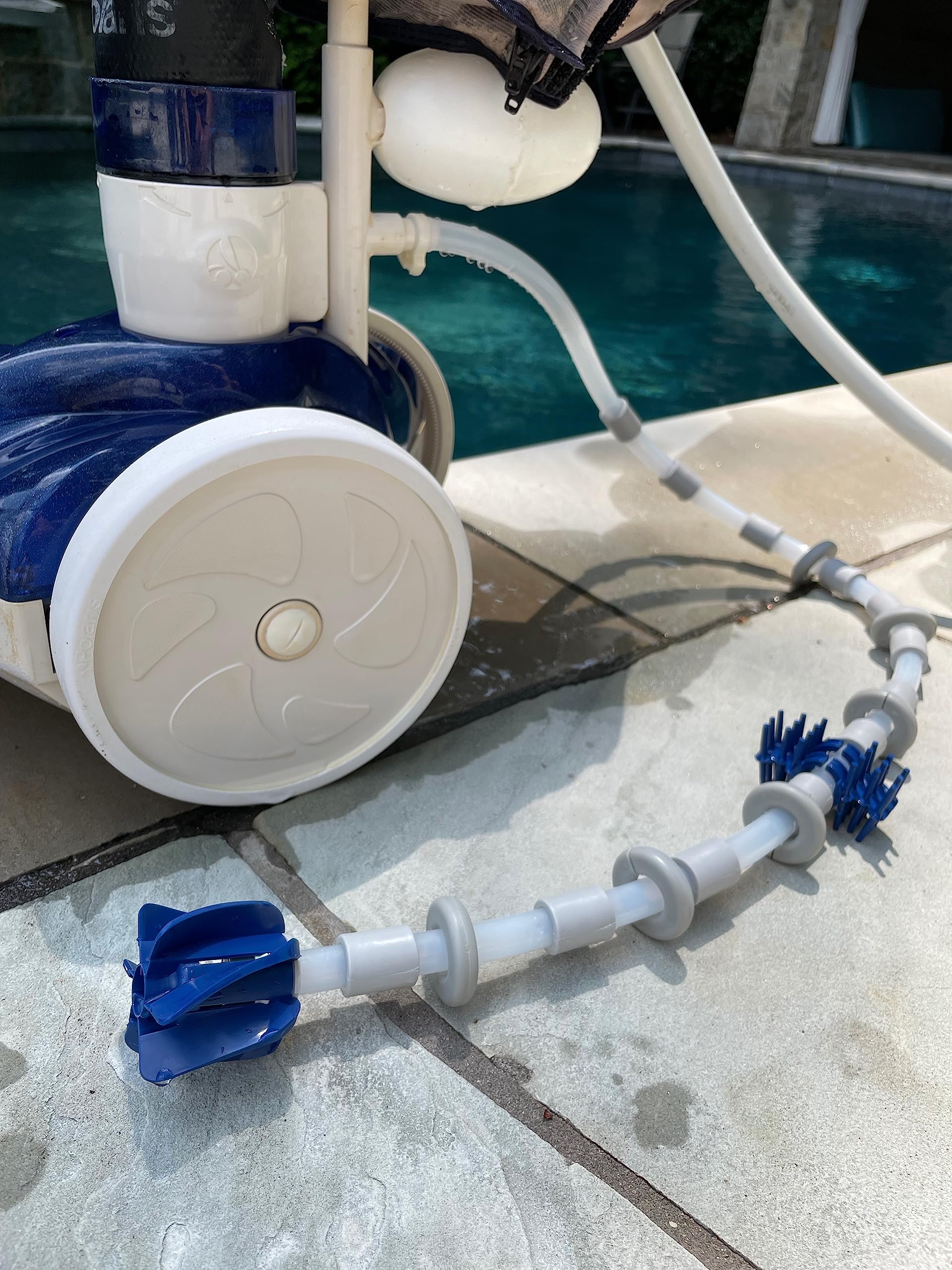 Swasher tail sweep hose installation demonstrates quick fit for 9/16 inch diameter hoses.