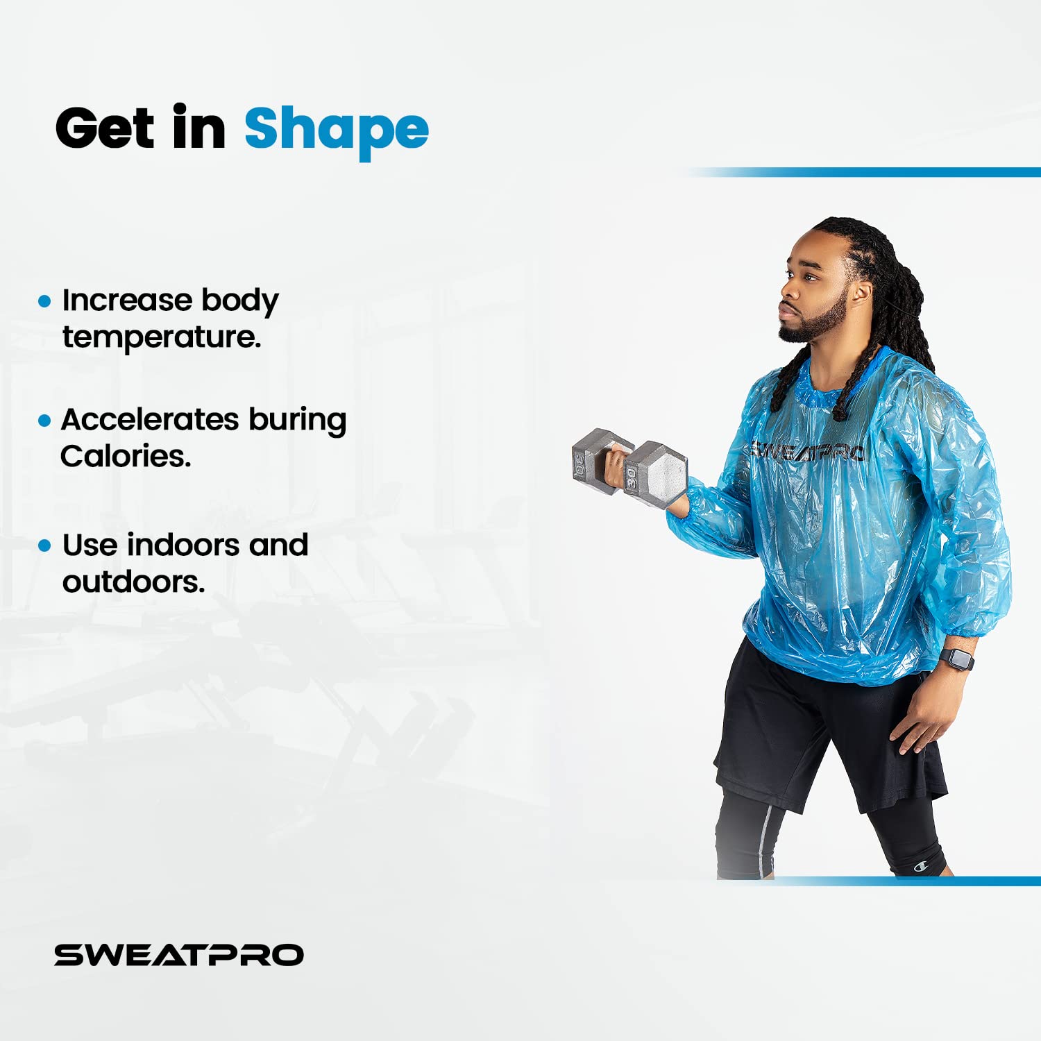 SweatPro folded image emphasizes compact, recyclable packaging.