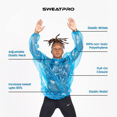 SweatPro sauna shirt in-use gym shows versatile heat-trapping wear.