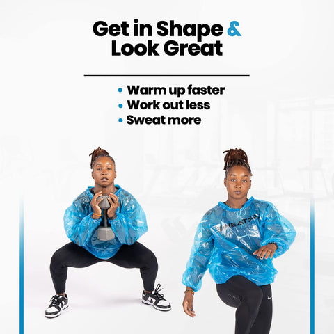 SweatPro sauna shirt in-use running demonstrates lightweight comfort.