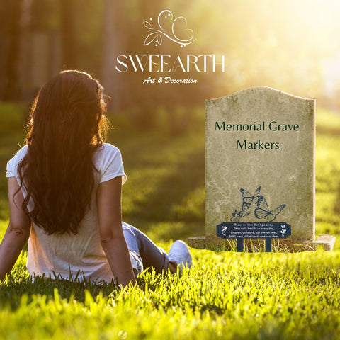 SWEEARTH black satin finish marker offers a modern, respectful memorial accent.