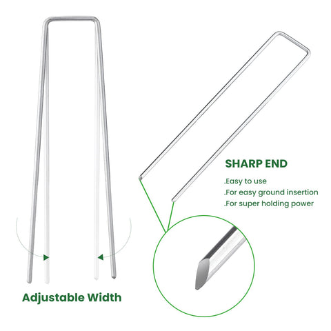 Pack of ten Sweecomb galvanized stakes for reliable garden anchoring