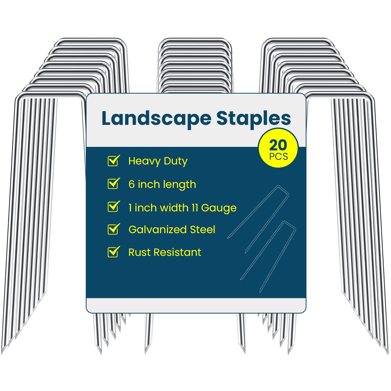 Sweecomb 6-inch landscape stake in soil for quick secure ground fixation.