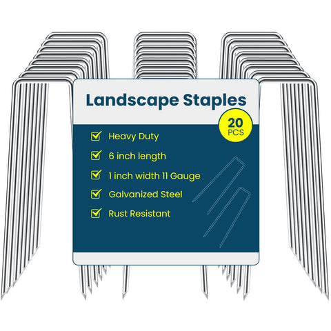 Sweecomb 6-inch landscape stake in soil for quick secure ground fixation.