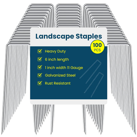 Sweecomb 6 inch galvanized staple for durable garden anchoring in soil and fabric