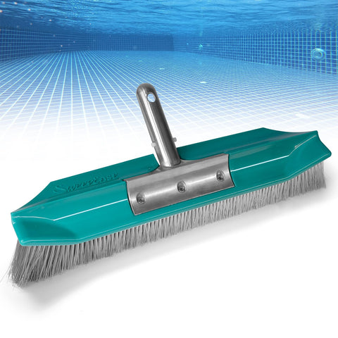 Stingray brush on wall and floor showing adhesion for thorough scrubbing.