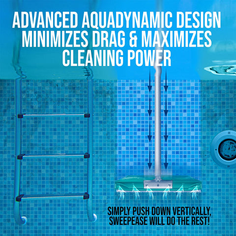 18-inch wide SweepEase brush covers large areas quickly.