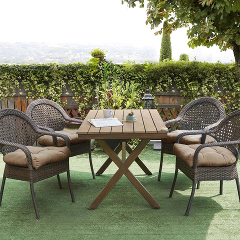 Sweet Home Collection outdoor chair pad set, four-pack ready to refresh seating.