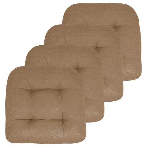 Sweet Home Collection patio cushion 19x19 taupe, top view, enhances outdoor seating comfort.