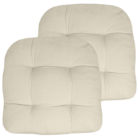 Sweet Home Collection cream patio cushions with tufted 19x19 top for outdoor comfort.