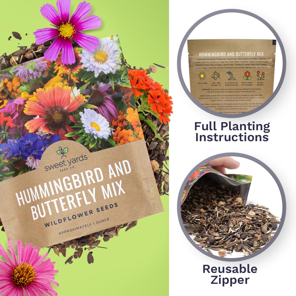 Sweet Yards 23-species blend highlights open-pollinated diversity.