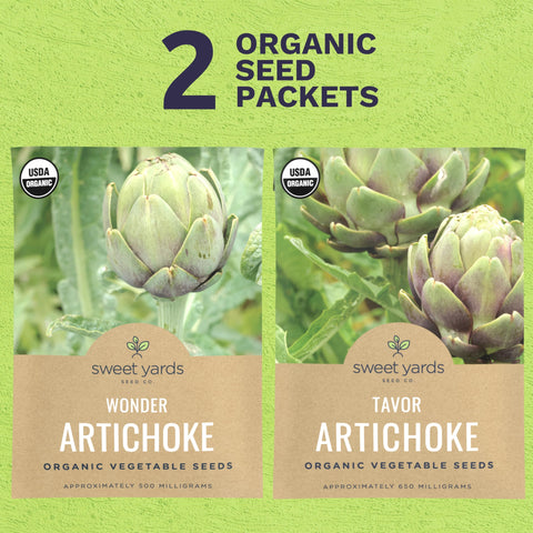 Sweet Yards Tavor Artichoke seeds front pack for home cultivation