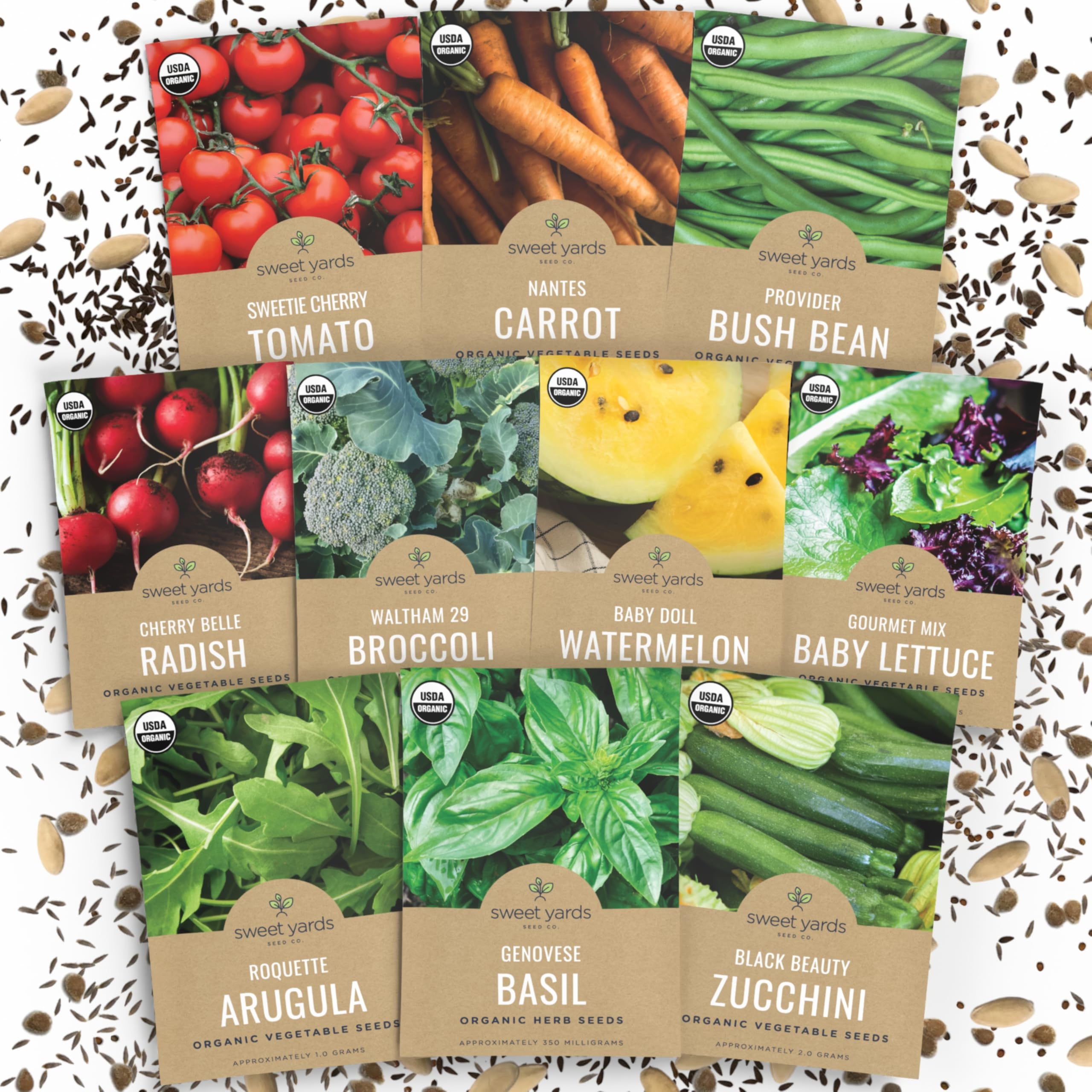 Sweet Yards arugula seed packet for fresh salads and quick harvests