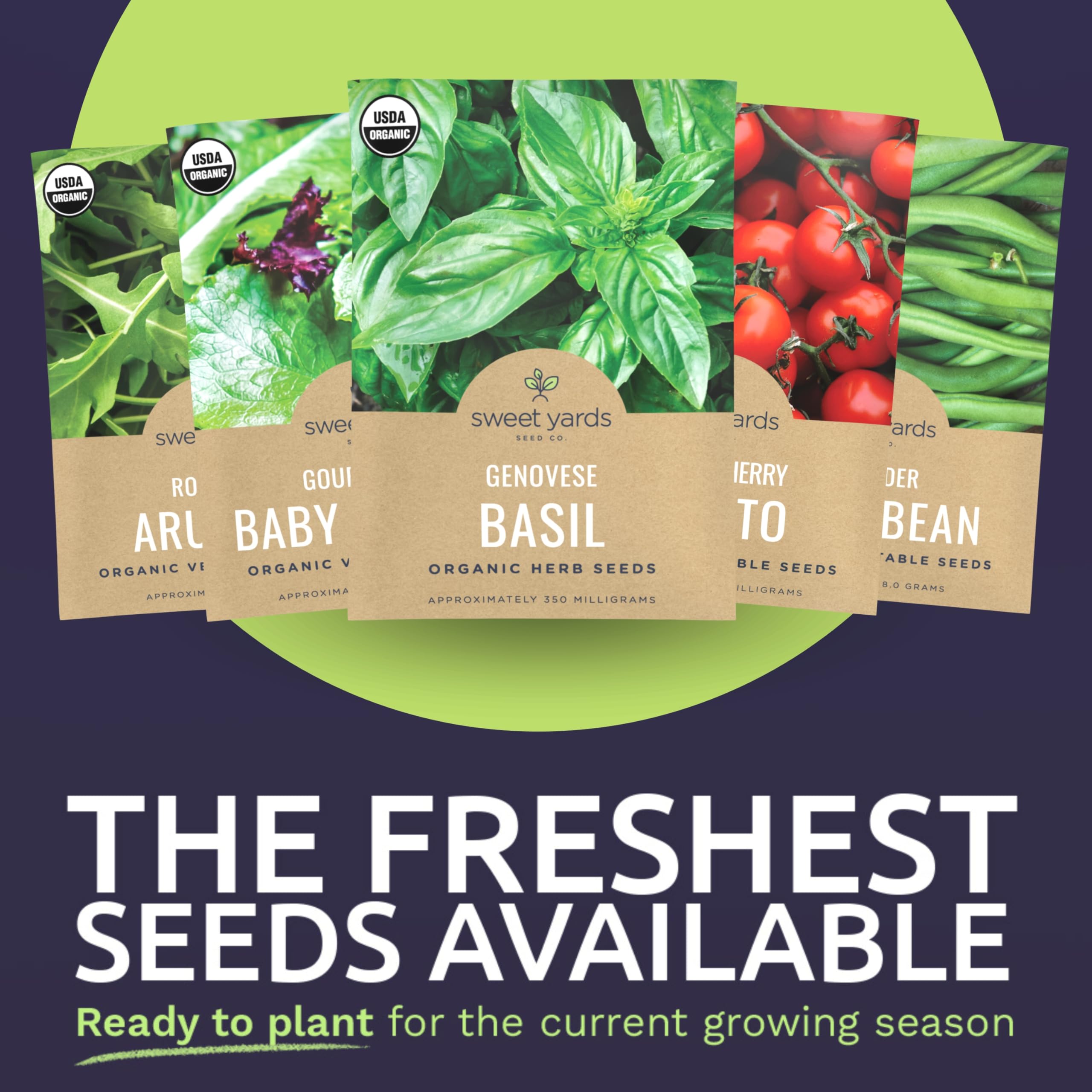 Sweet Yards bean seed packet for colorful, versatile garden beans