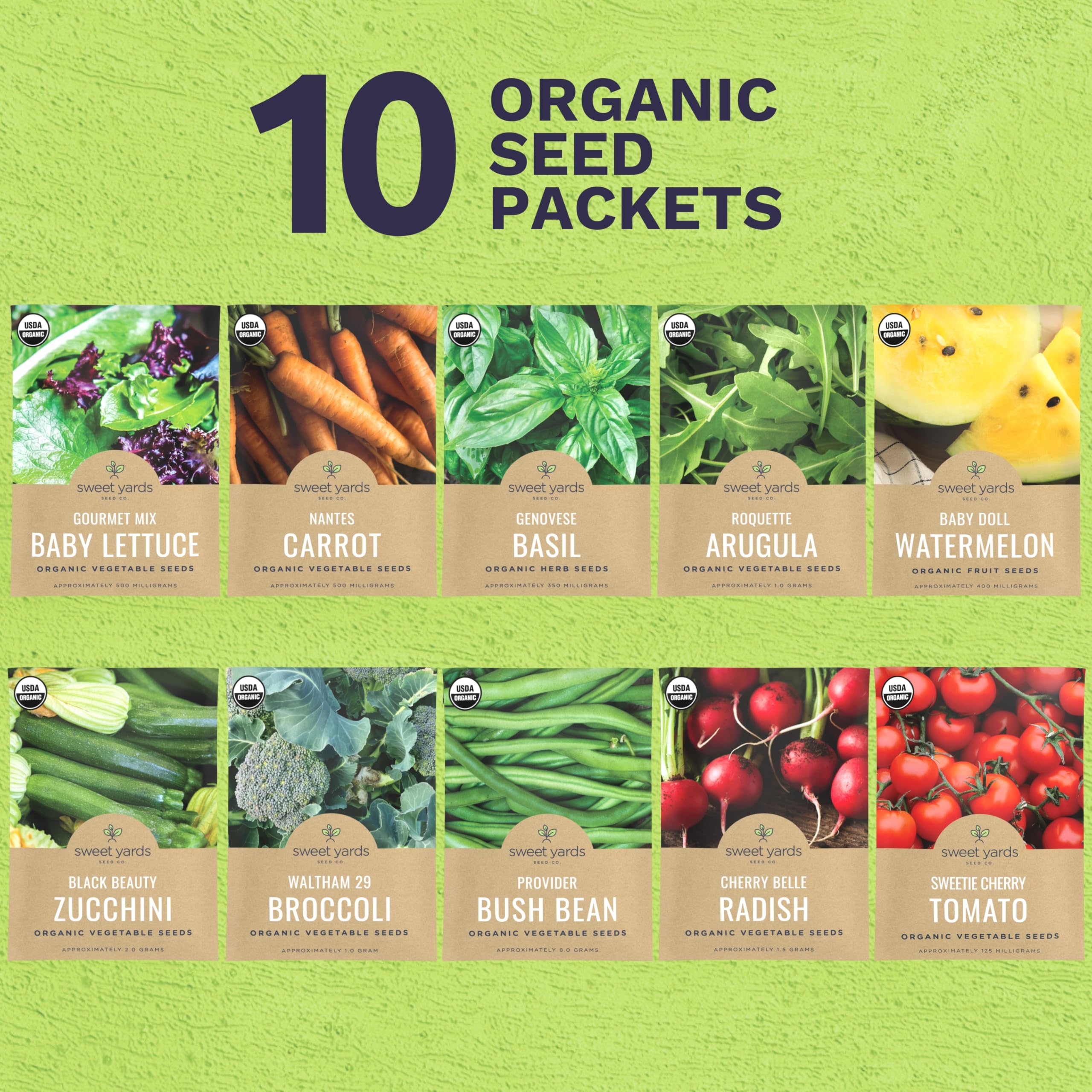 Sweet Yards broccoli seed packet for sturdy heads and vibrant sides