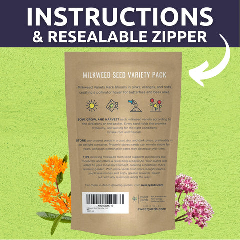 Sweet Yards Common Pink Milkweed seeds offer sturdy growth for gardens