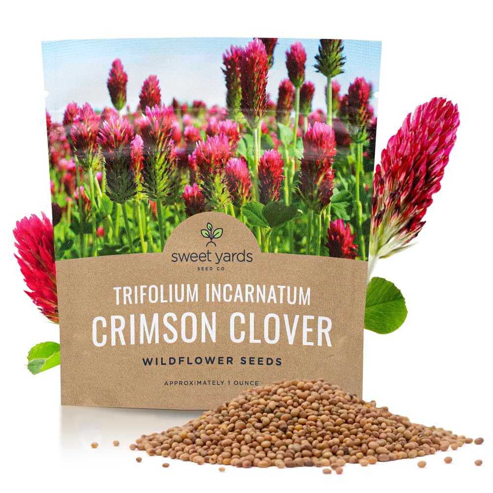 Sweet Yards Crimson Clover Seeds extra large packet ideal for cover cropping and soil health