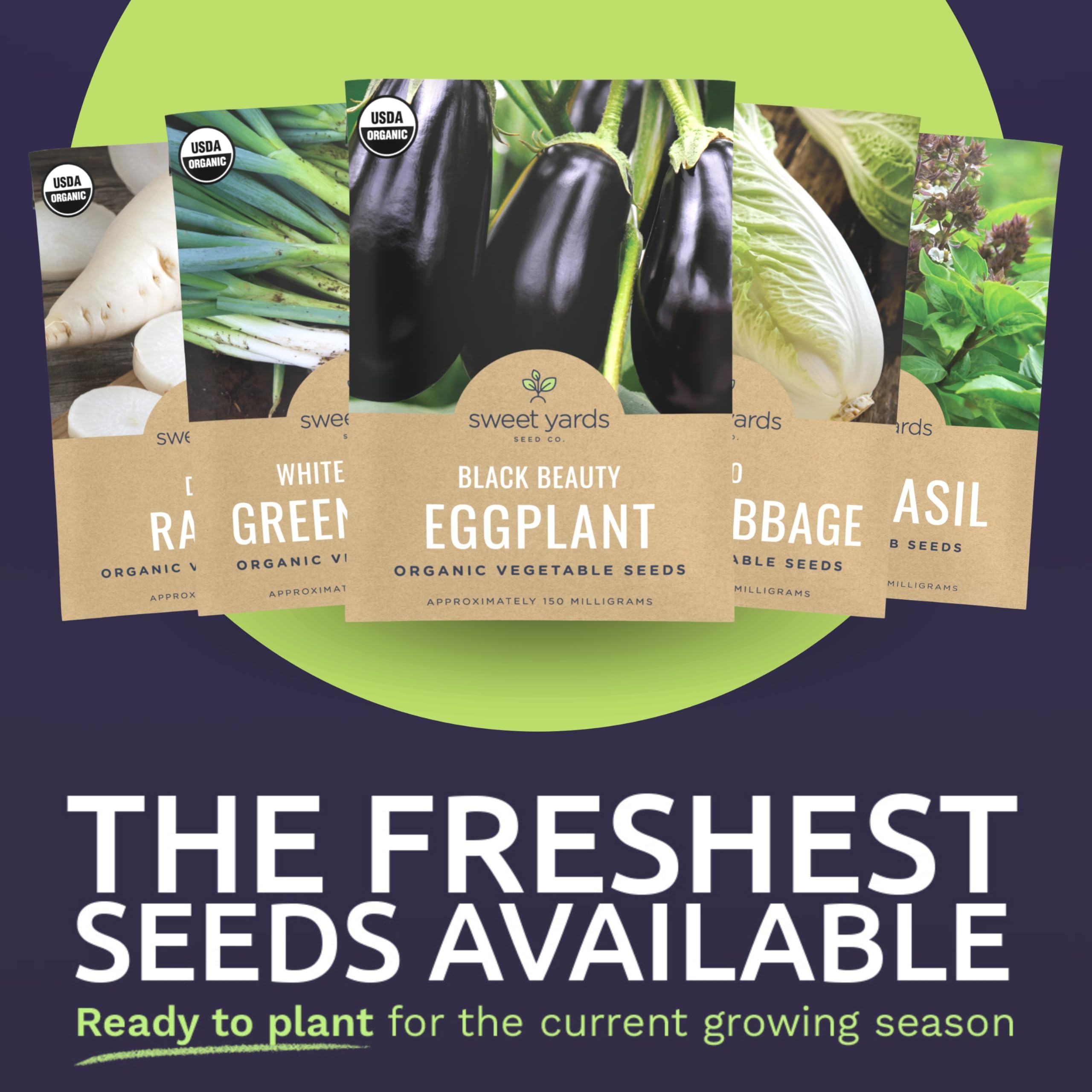 Sweet Yards Daikon Radish seed packet for crunchy roots and quick meals