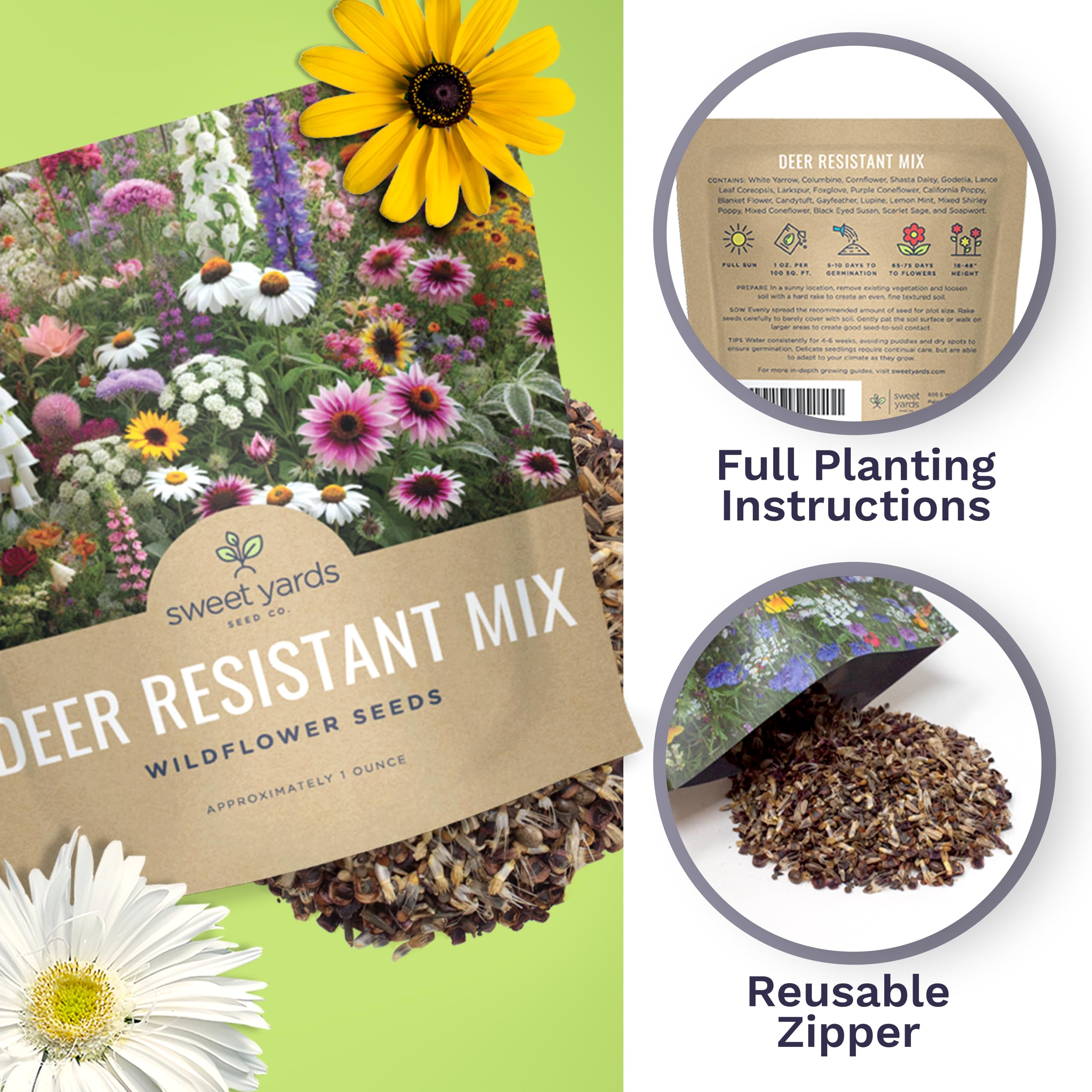 Sweet Yards USA-sourced seeds ensure domestic origin and purity