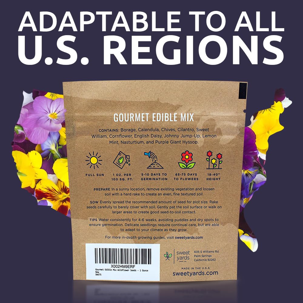 Sweet Yards edible flowers for salads, desserts, and garnishes