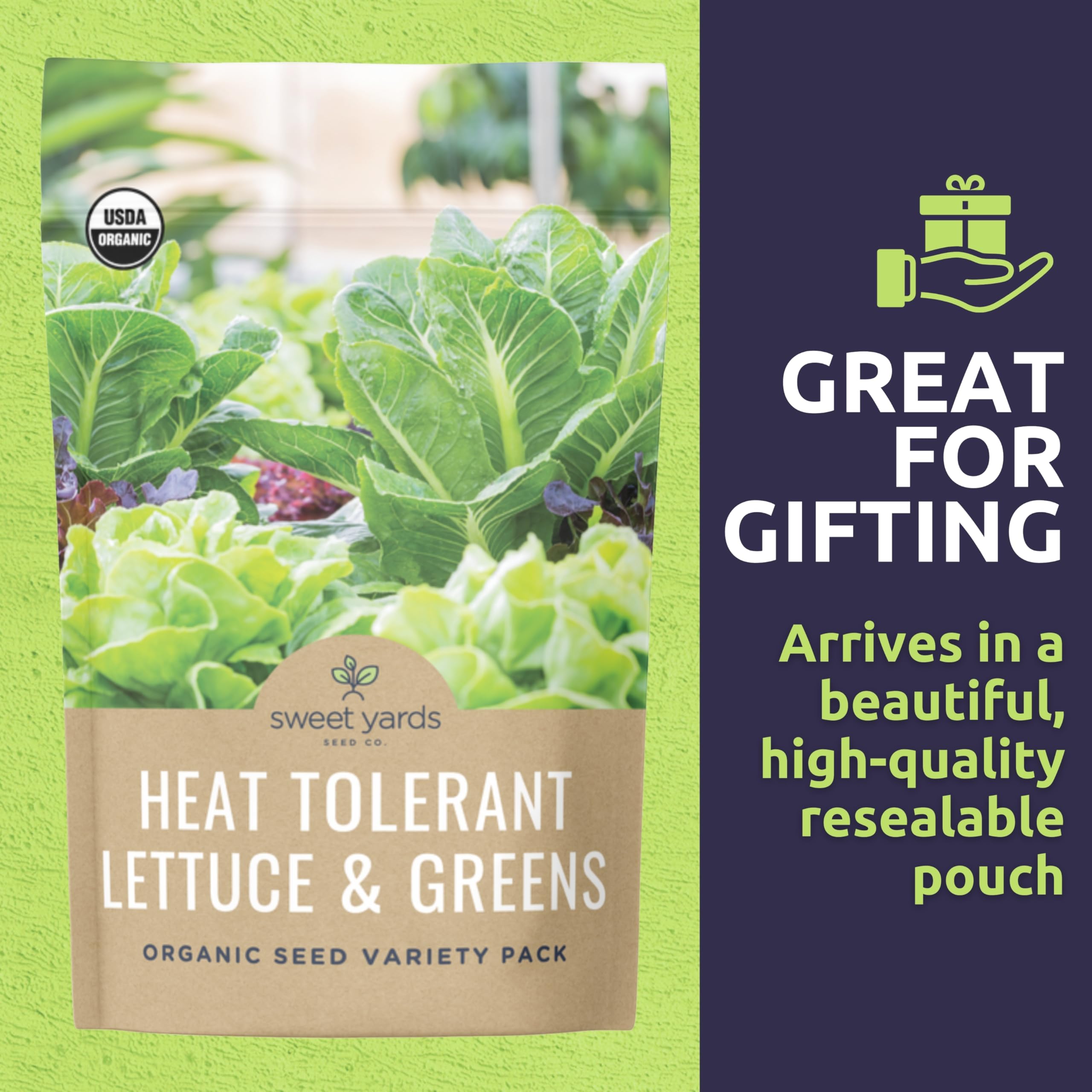 Sweet Yards galilee spinach seed packet on white background, perfect for quick harvests.