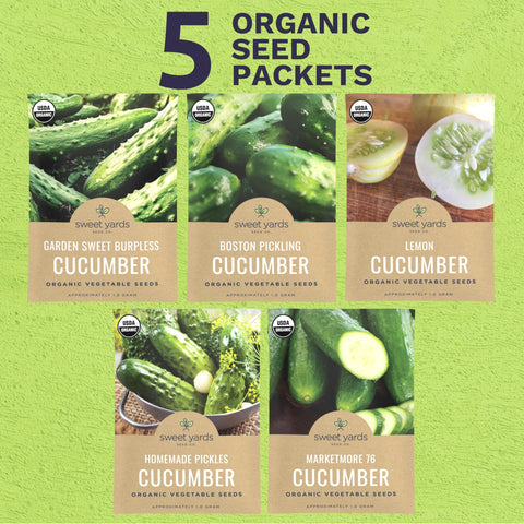 Sweet Yards Garden Sweet Burpless cucumber seeds for mild, crisp slicers.