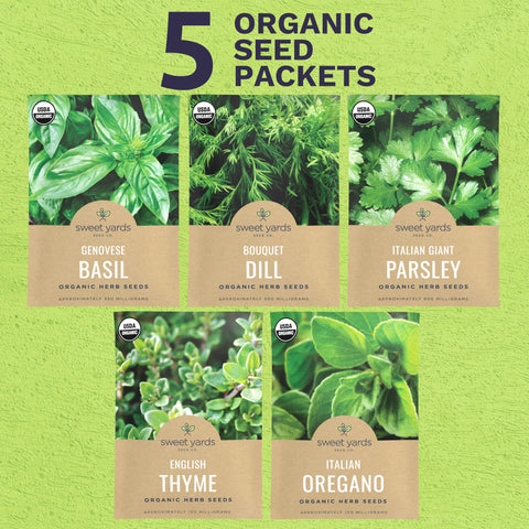 Sweet Yards Genovese Basil seed packet ready for flavorful home cooking.