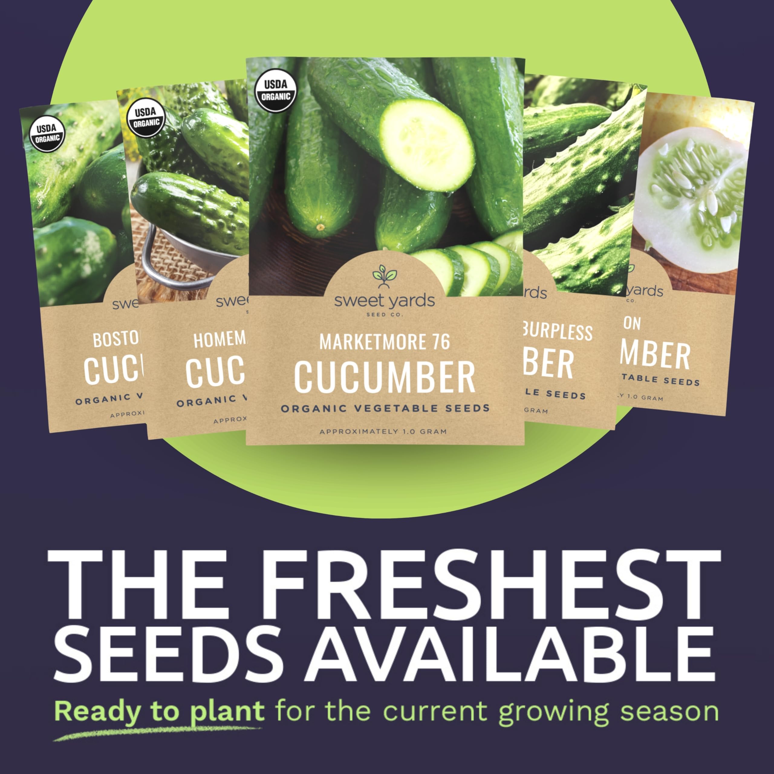 Sweet Yards Homemade Pickles cucumber seeds ideal for tangy home pickles.