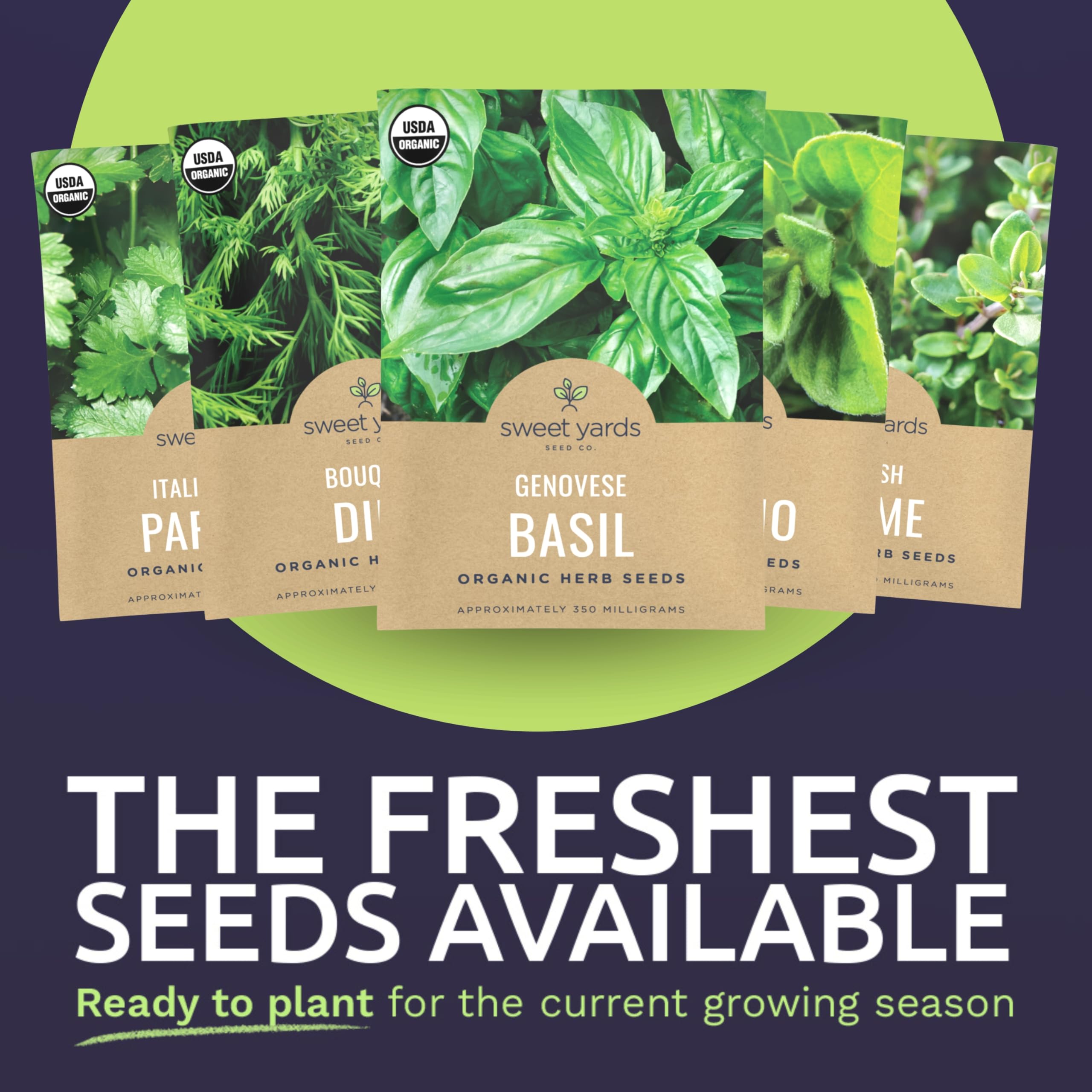 Sweet Yards Italian Oregano seed packet ideal for sauces and pizzas.