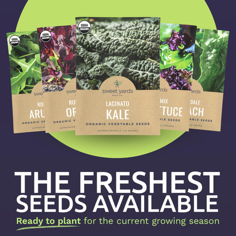 Sweet Yards kale seeds packet for home-grown greens.