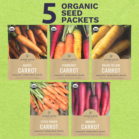 Sweet Yards Little Finger carrot seeds for compact, sweet baby carrots.