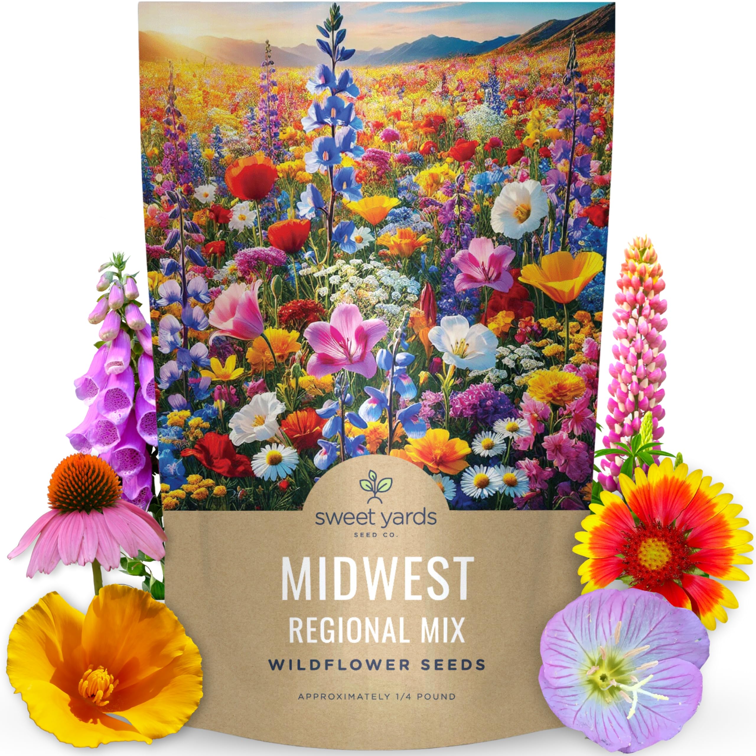 Sweet Yards Midwest Regional Mix 4oz pouch ready for large-area planting