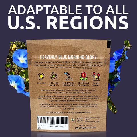 Sweet Yards packaging with planting instructions for easy growing