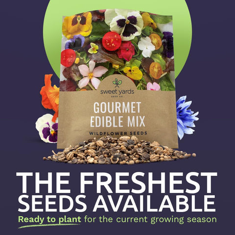 Sweet Yards one-ounce seeds on display ready for quick planting