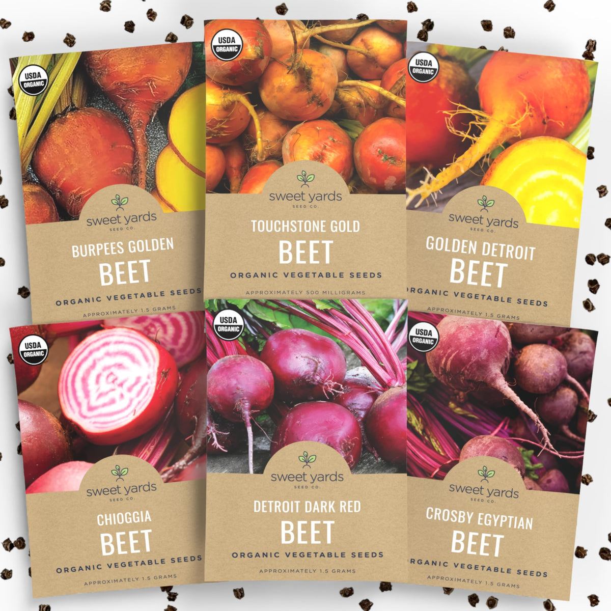 Sweet Yards Organic Beet Seed Pack Detroit Red: vibrant roots ideal for roasting and fresh salads