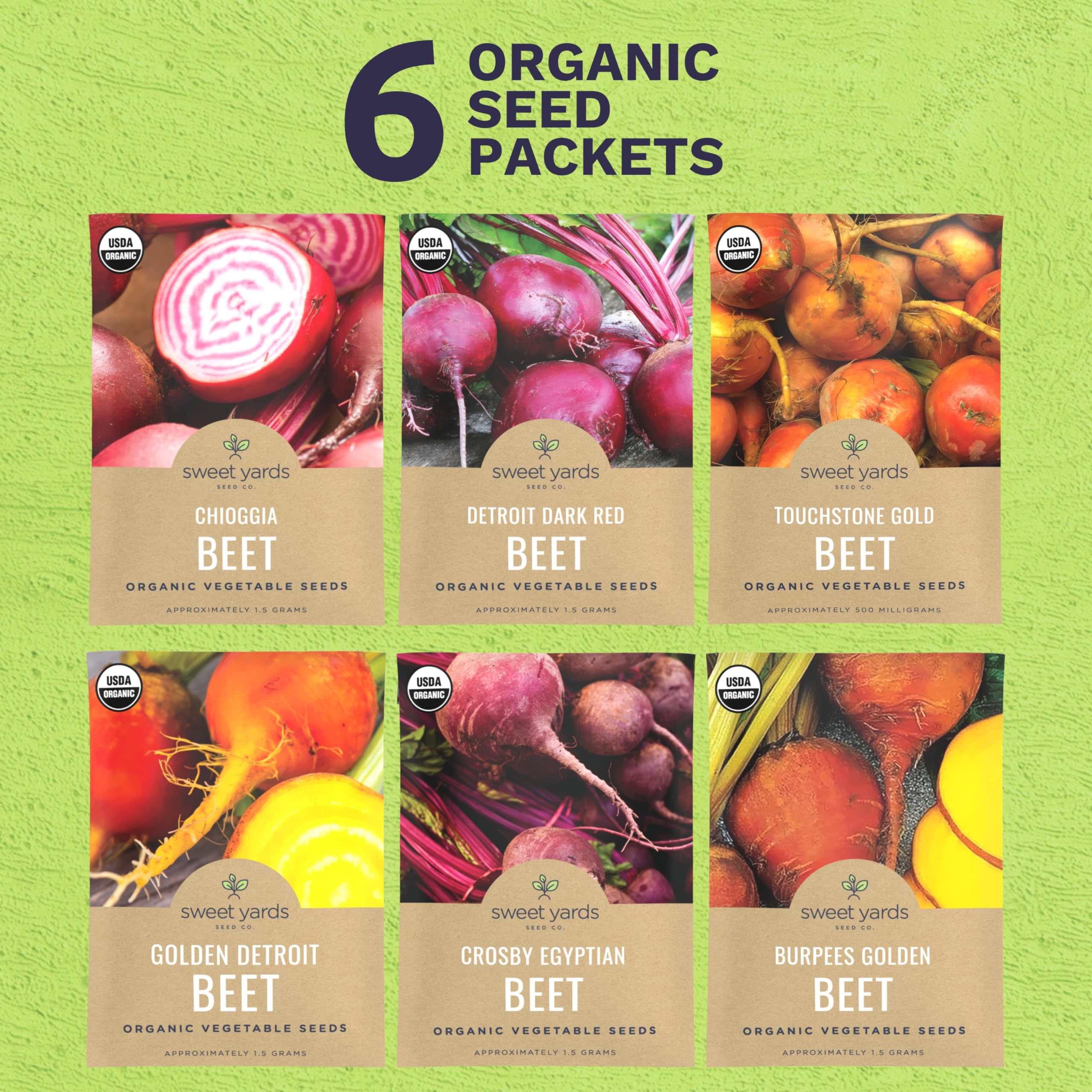 Sweet Yards Organic Beet Seed Pack Touchstone Gold: golden roots add color and sweetness to meals