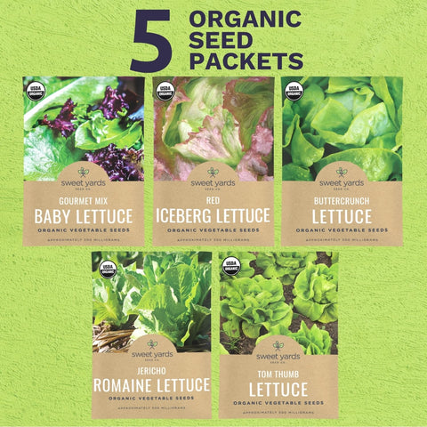 Sweet Yards Gourmet Mix seed pack showcasing diverse greens for recipes