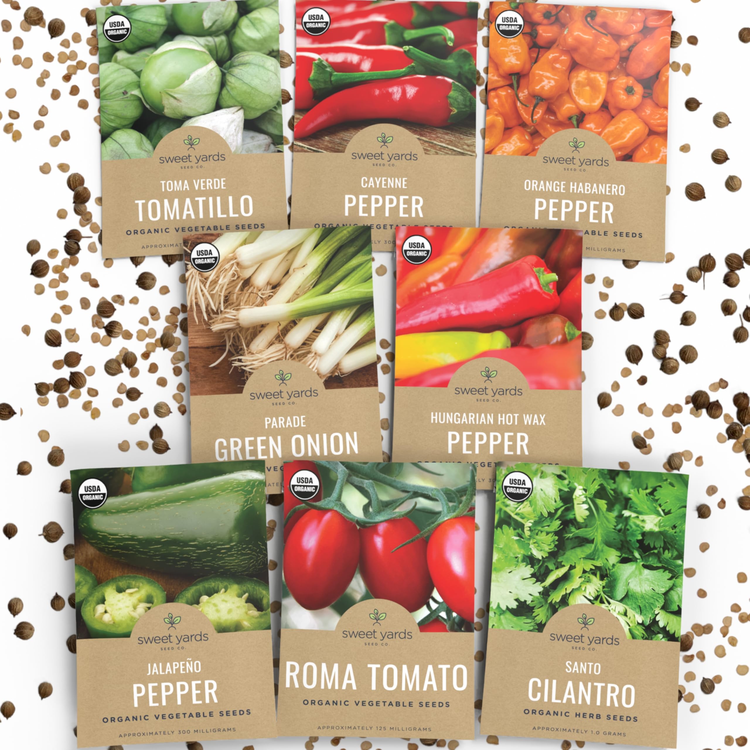 Sweet Yards Organic salsa seed pack collection for garden-to-table salsa ingredients