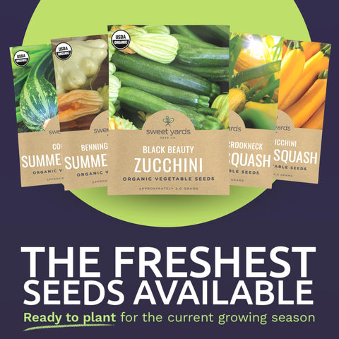 Sweet Yards Organic Squash Seeds zipper packaging keeps seeds organized and fresh.