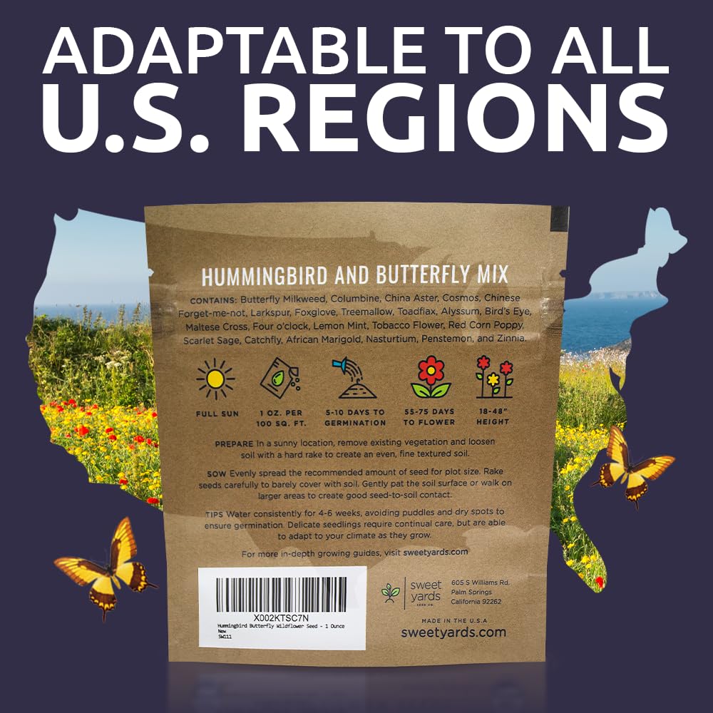 Sweet Yards packaging includes planting instructions and a reusable zipper.