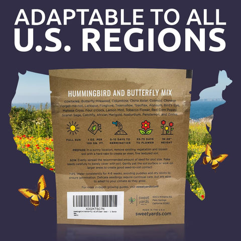Sweet Yards packaging includes planting instructions and a reusable zipper.