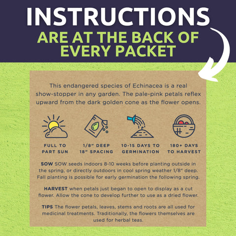 Sweet Yards seed pack includes clear planting instructions for beginners and seasoned gardeners.