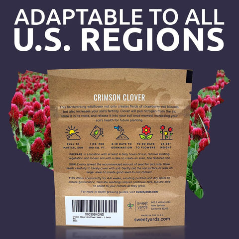 Sweet Yards Pollinator-friendly crimson clover supports bees and beneficial insects