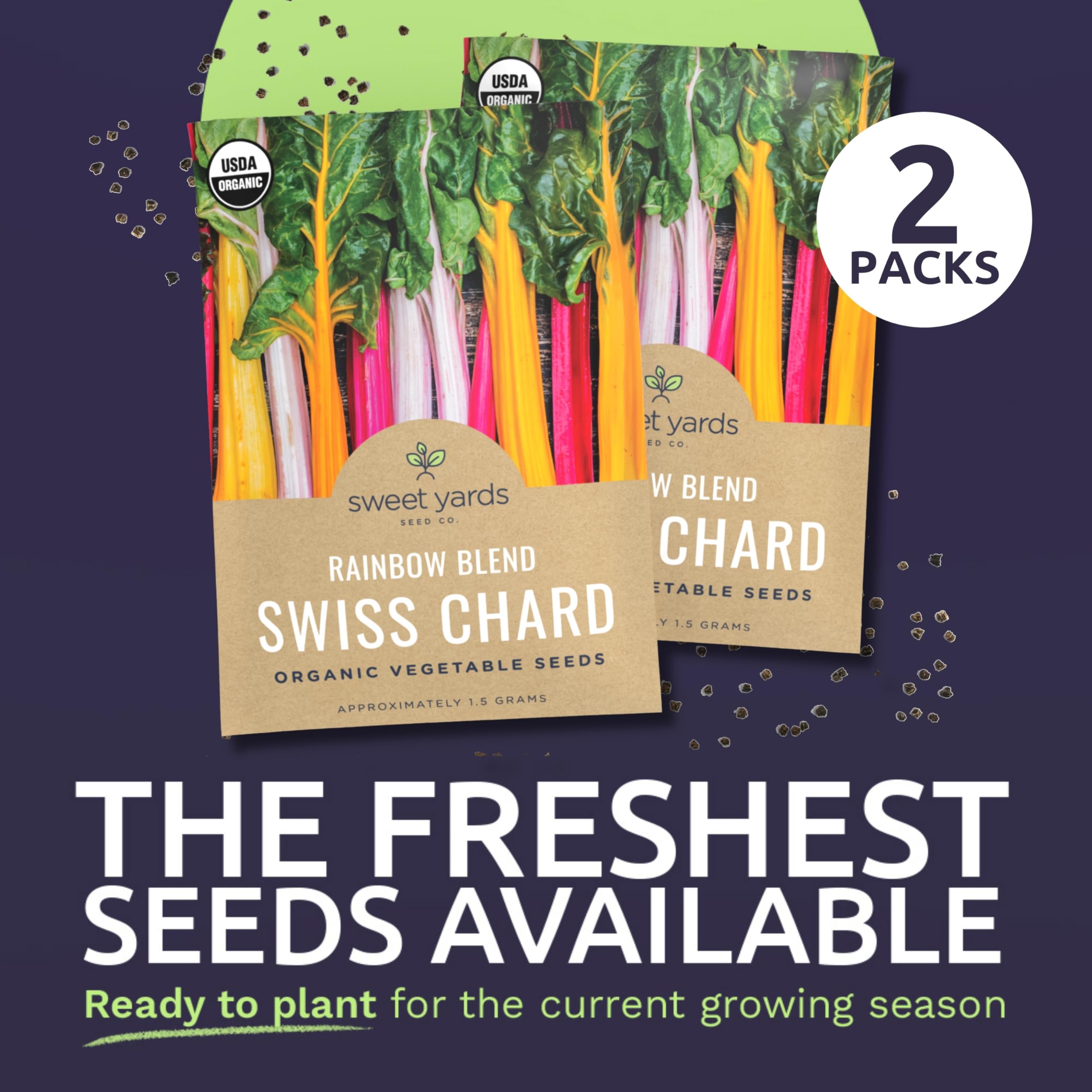 Sweet Yards Rainbow Blend Swiss chard stems white provide crisp texture in saute9s.