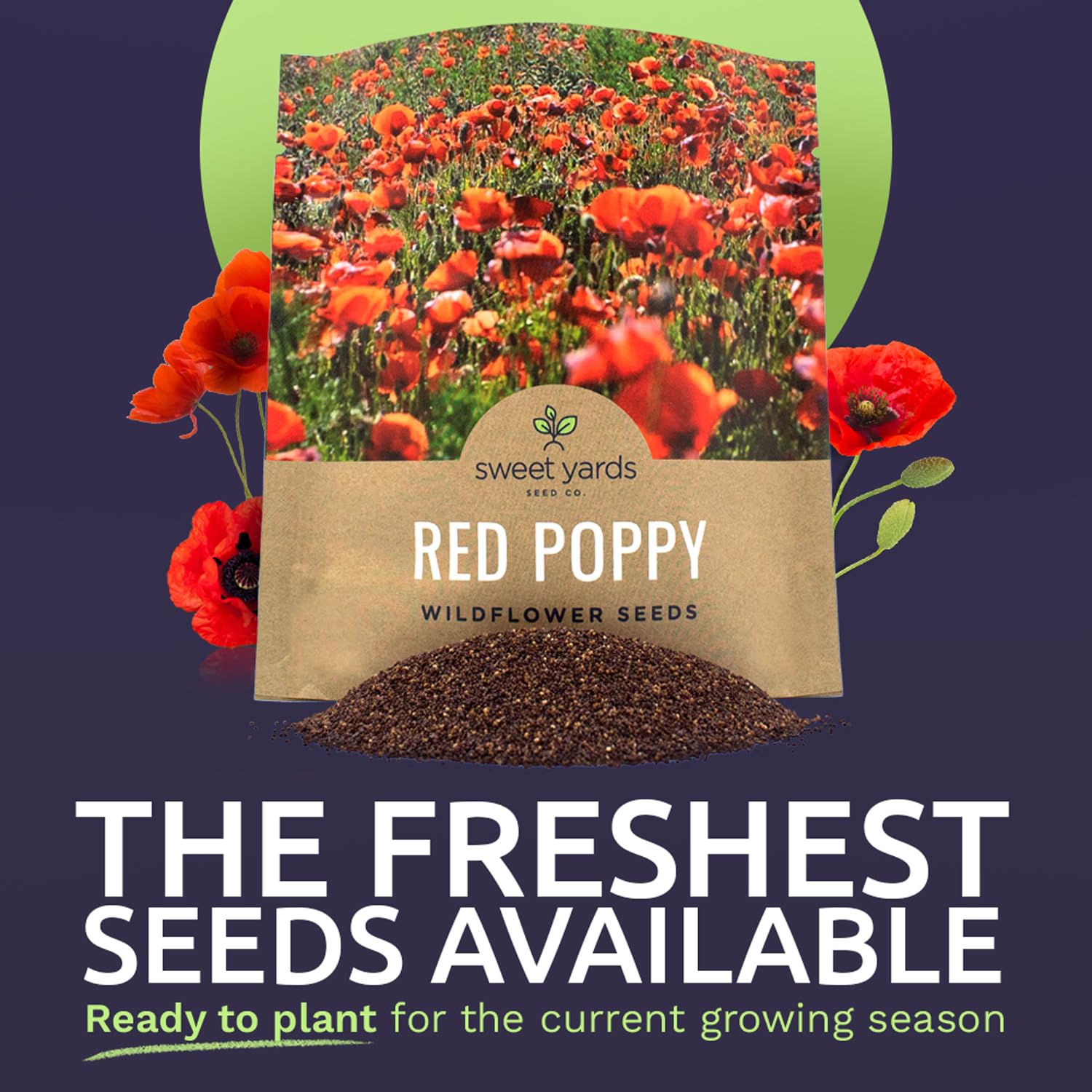 Sweet Yards premium resealable packaging with clear planting instructions.
