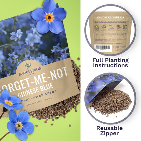 Sweet Yards resealable seed packaging preserves freshness and storage life