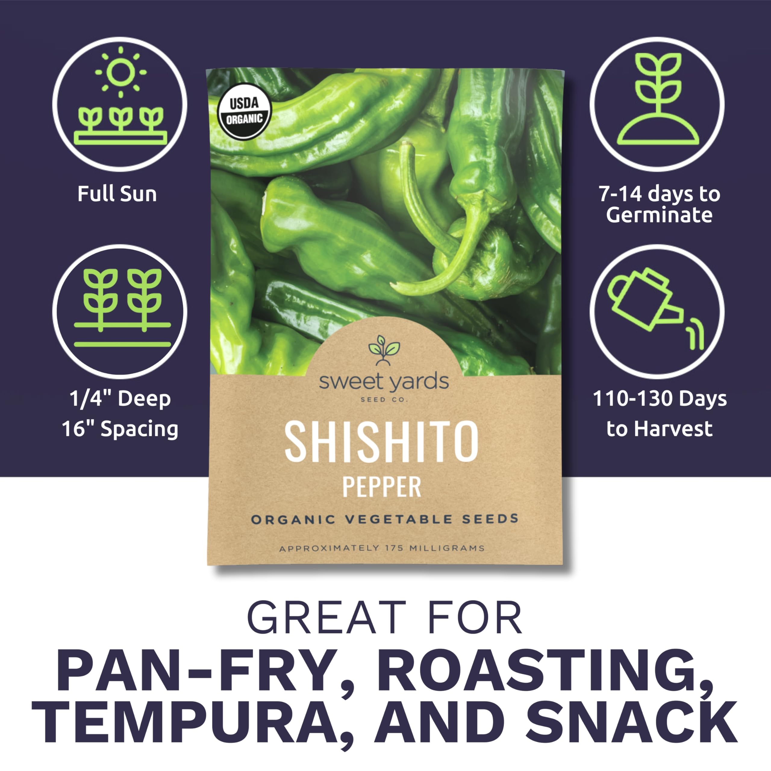 Fresh 2026 Sweet Yards Shishito seeds for reliable germination
