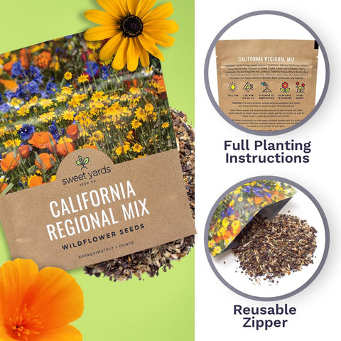Sweet Yards spring color wildflower mix delivering a kaleidoscope of hues.