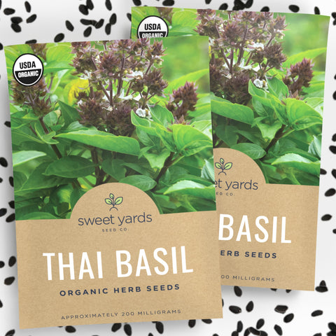 Sweet Yards Thai Basil seeds packet ready for planting and flavorful harvest