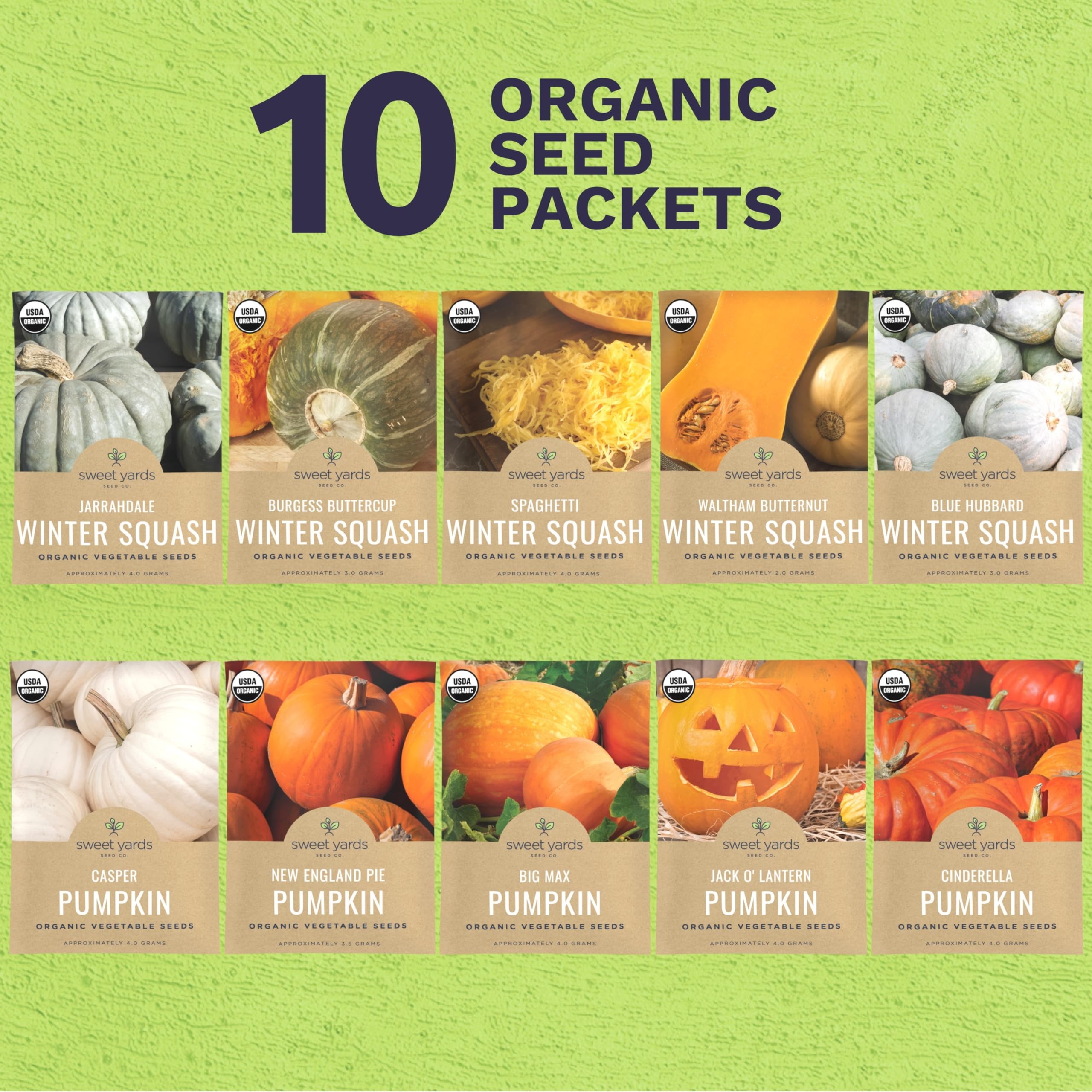 Sweet Yards Waltham Butternut seed packet ideal for flavorful winter squash